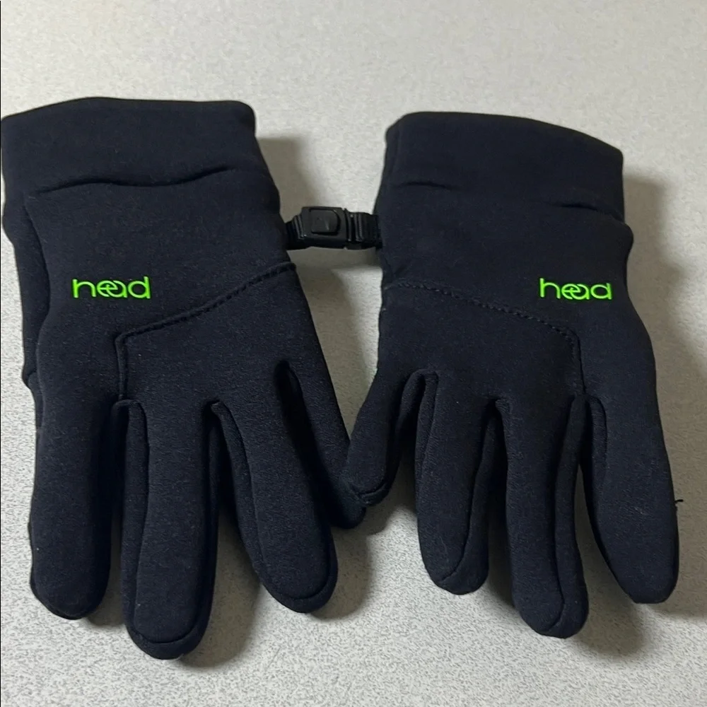Head Black Gloves with Green Logo